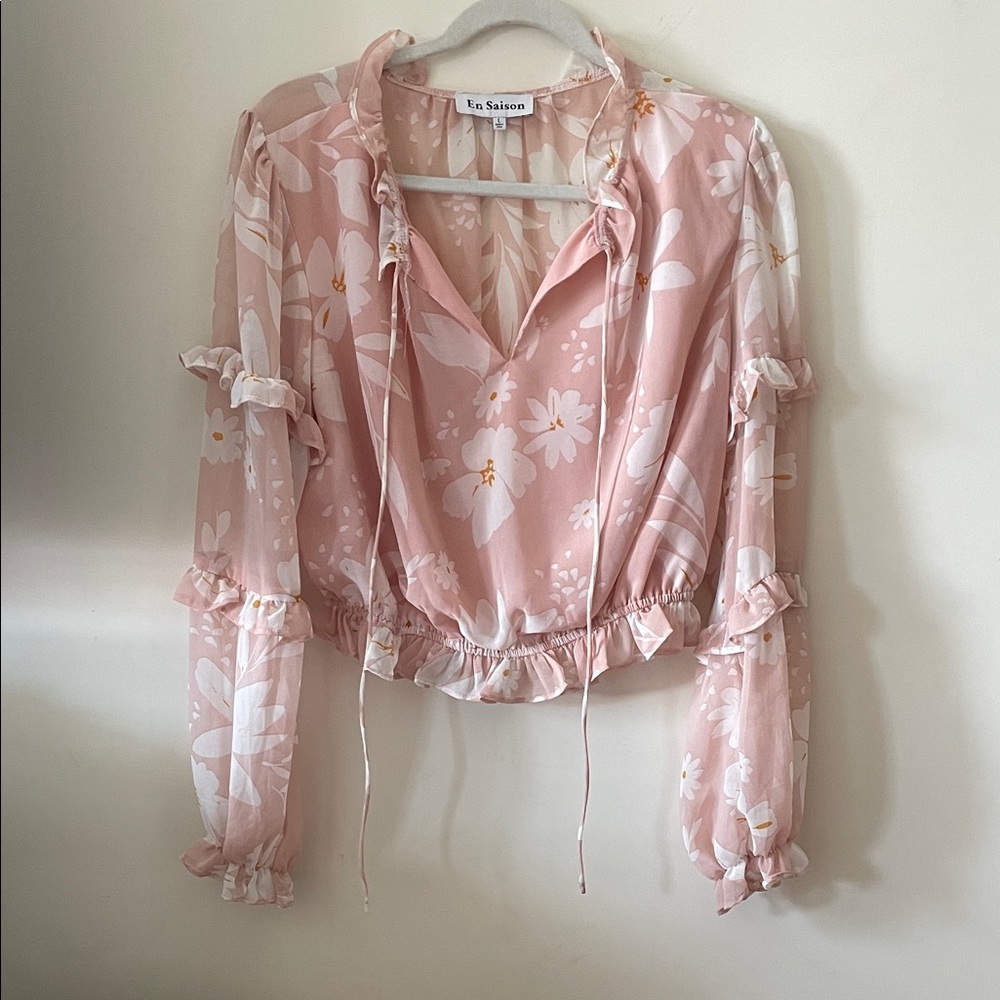 En Saison Blush Floral Blouse